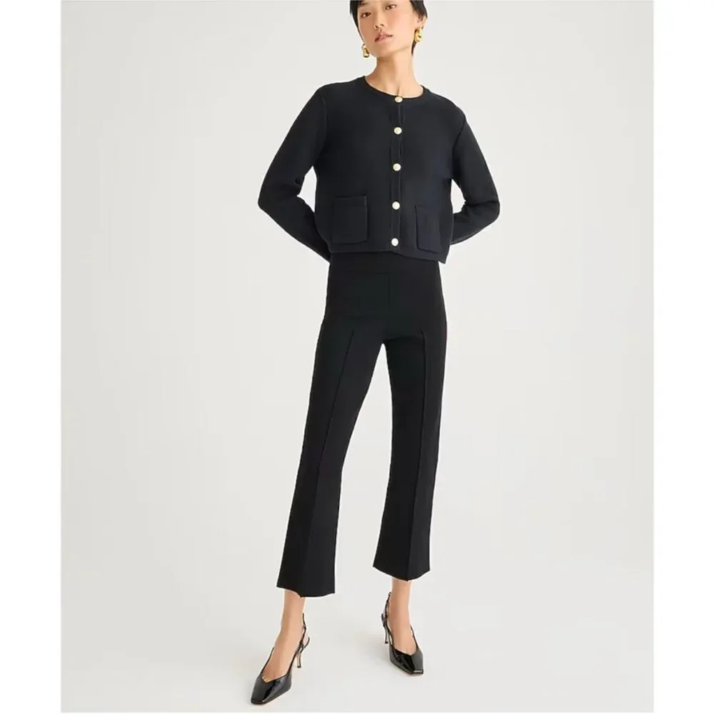 NWT J CREW Delaney kickout sweater pant in black